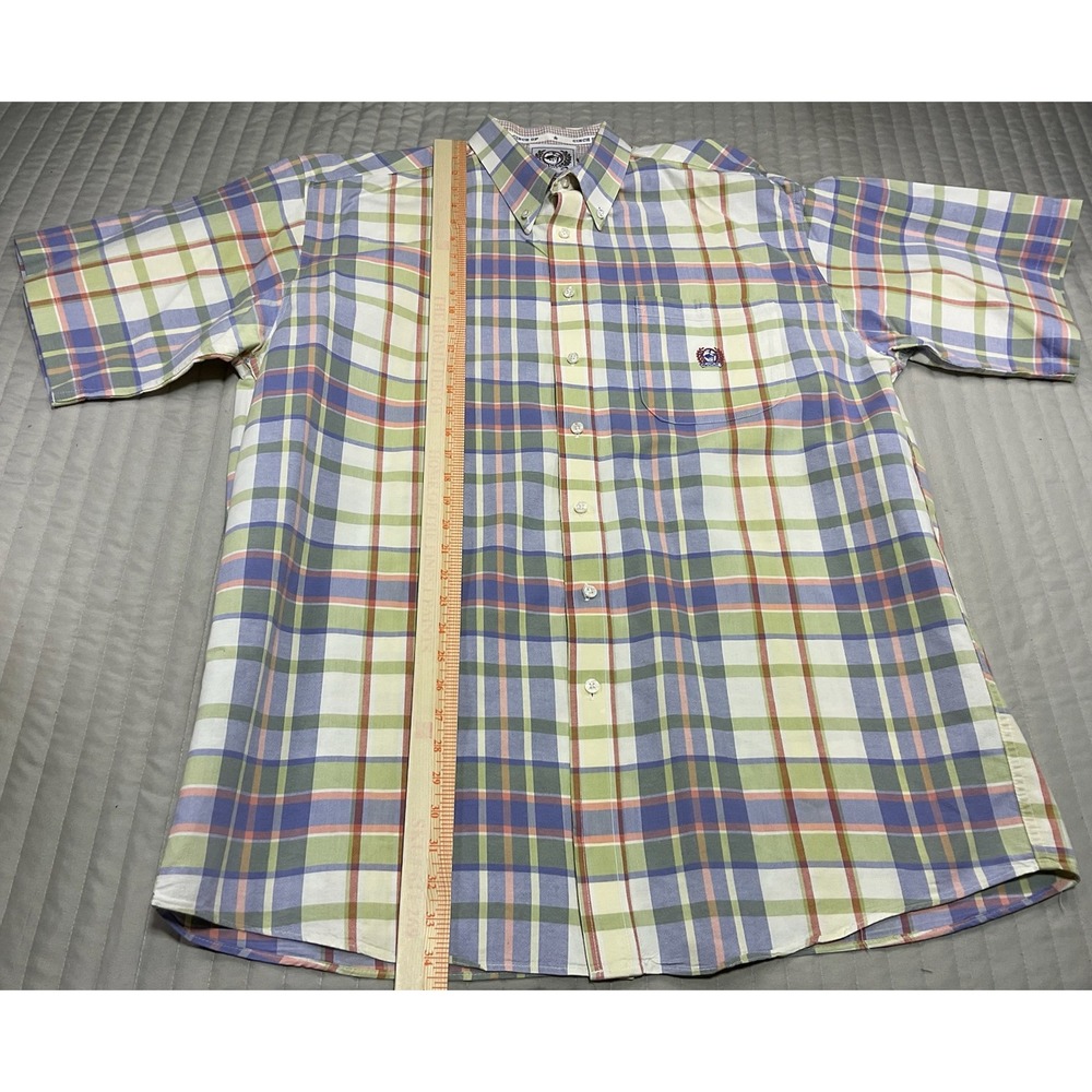 Cinch Mens Short Sleeve Plaid Button Down Shirt Multi Color Large XXL - Picture 7 of 8